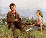 The Minstrels Story Paintings - Wayside Minstrels by Harold Harvey
